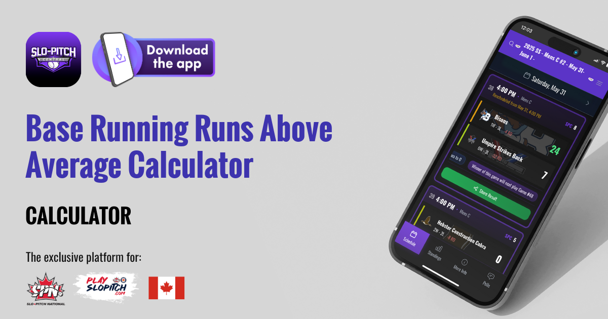 Base Running Runs Above Average Calculator